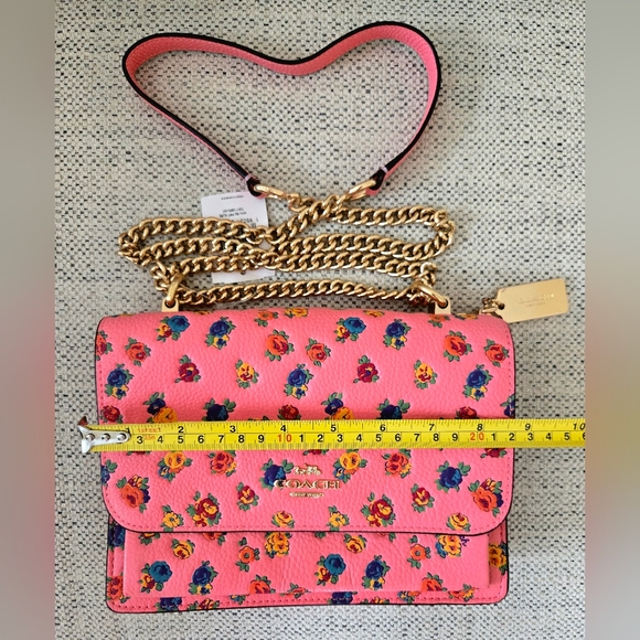 NWT COACH Leather Crossbody Pink Lemonade Floral Bag - Picture 13 of 16